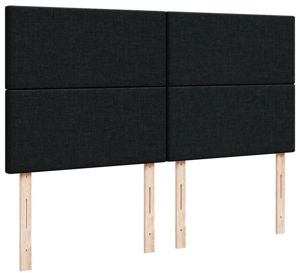 Cama com molas/colchão 200x200 cm tecido preto