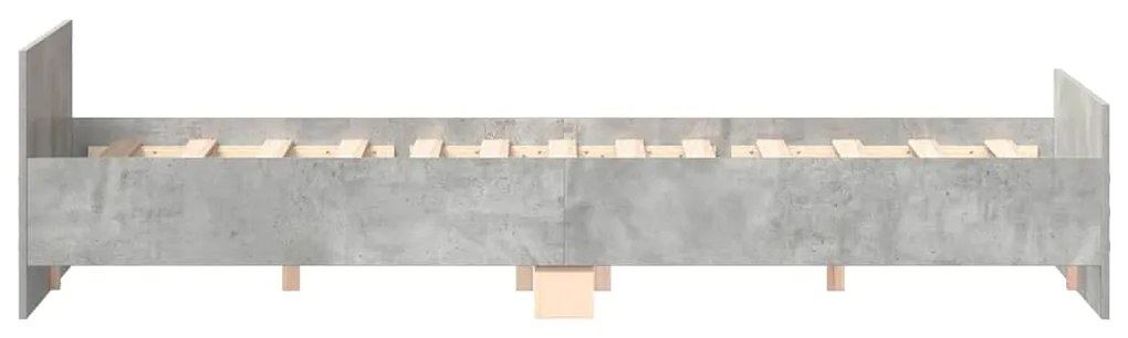 Estrutura cama c/ cabeceira e apoio pés 180x200cm cinza cimento