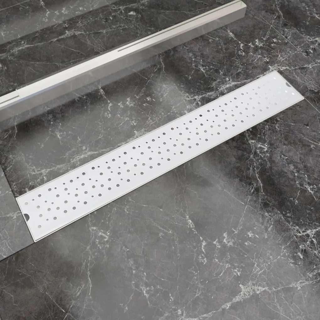 142191 vidaXL Dreno de chuveiro linear bolhas 730x140 mm aço inoxidável