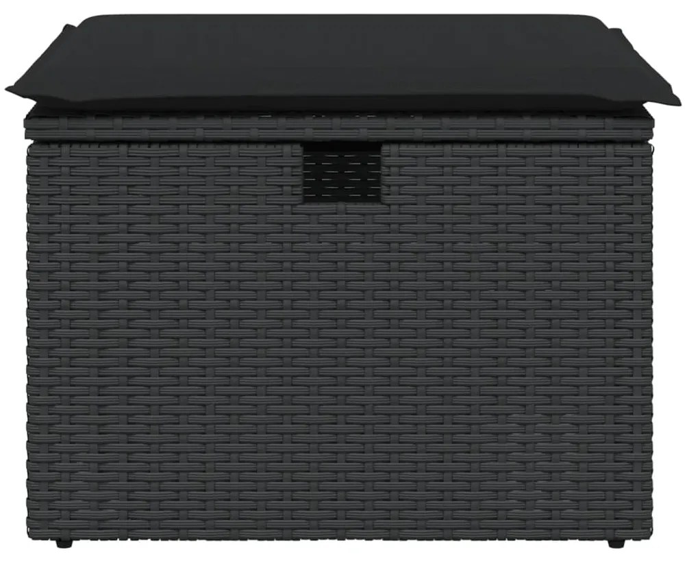 Banco de jardim com almofadão 55x55x37 cm vime PE preto