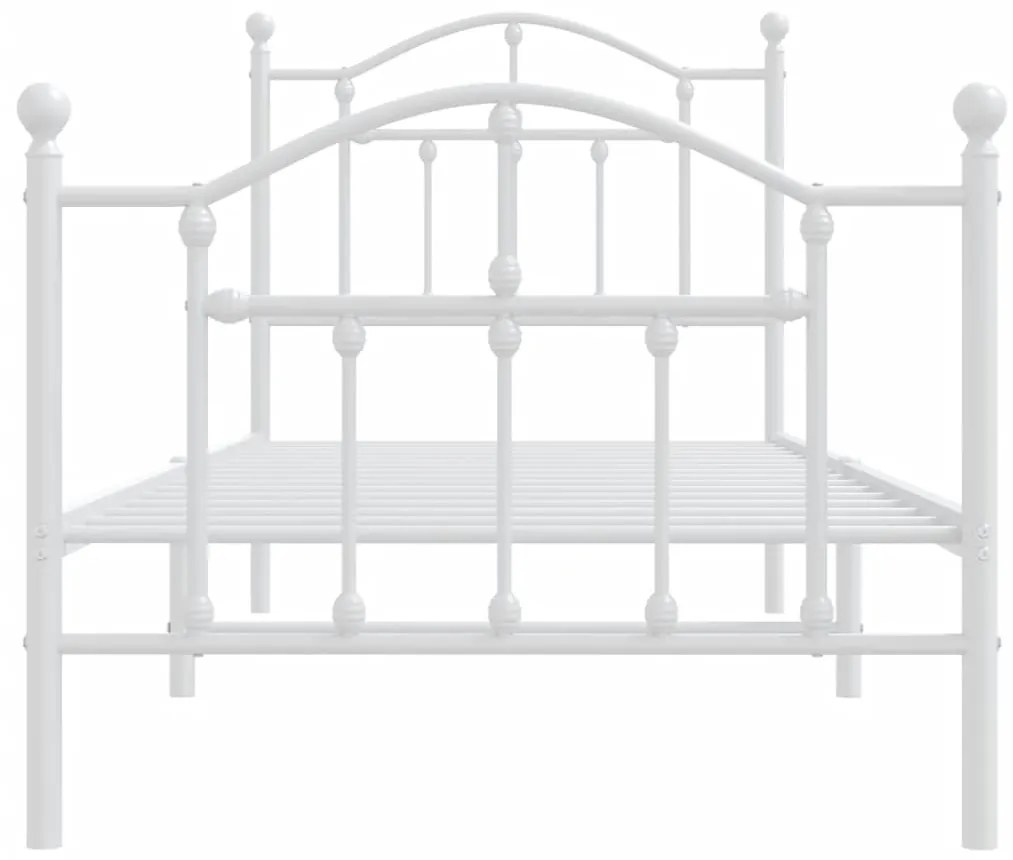 Estrutura de cama com cabeceira e pés 80x200 cm metal branco