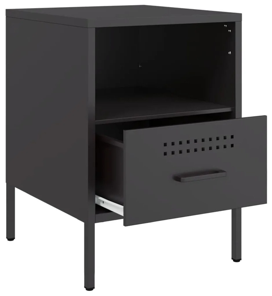 Mesa de cabeceira 36x39x50,5 cm aço preto