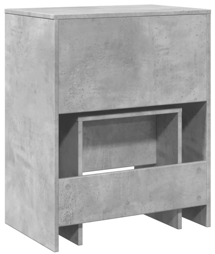 Toucador e banco 60x40x113,5 cm cinzento cimento