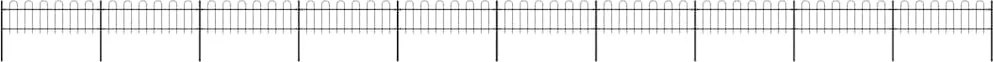 vidaXL Cerca de jardim com arco superior em aço 1781,5x60 cm preta
