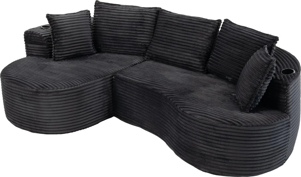 Bogesofa em veludo cotelê, Cinzento escuro | AOSOM Portugal