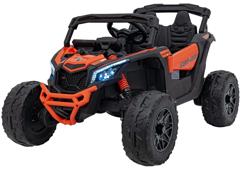 Buggy elétrico para Crianças ATV CAN-AM Maverick 24V 4x4 Rodas Espuma EVA, Assentos couro ecológico Laranja