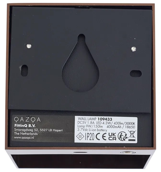 Candeeiro de Parede Moderno Bronze Escuro Incl. LED e Dimmer de Toque Recarregável - Joris