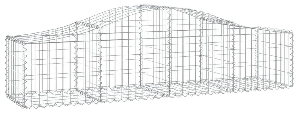 Cestos gabião arqueados 7 pcs 200x50x40/60 cm ferro galvanizado