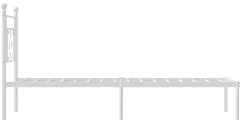 Estrutura de cama com cabeceira 90x190 cm metal branco
