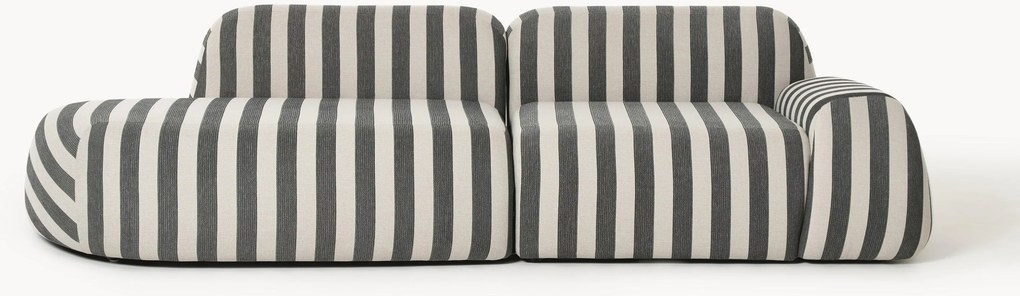 Chaise longue modular às riscas Wolke (3 lugares)