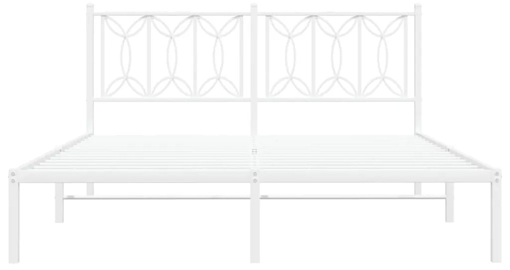 Estrutura de cama com cabeceira 150x200 cm metal branco