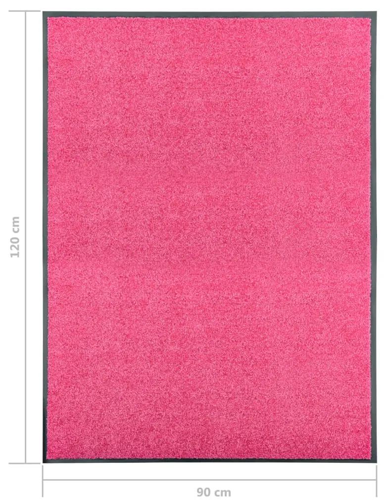 Tapete de porta lavável 90x120 cm rosa