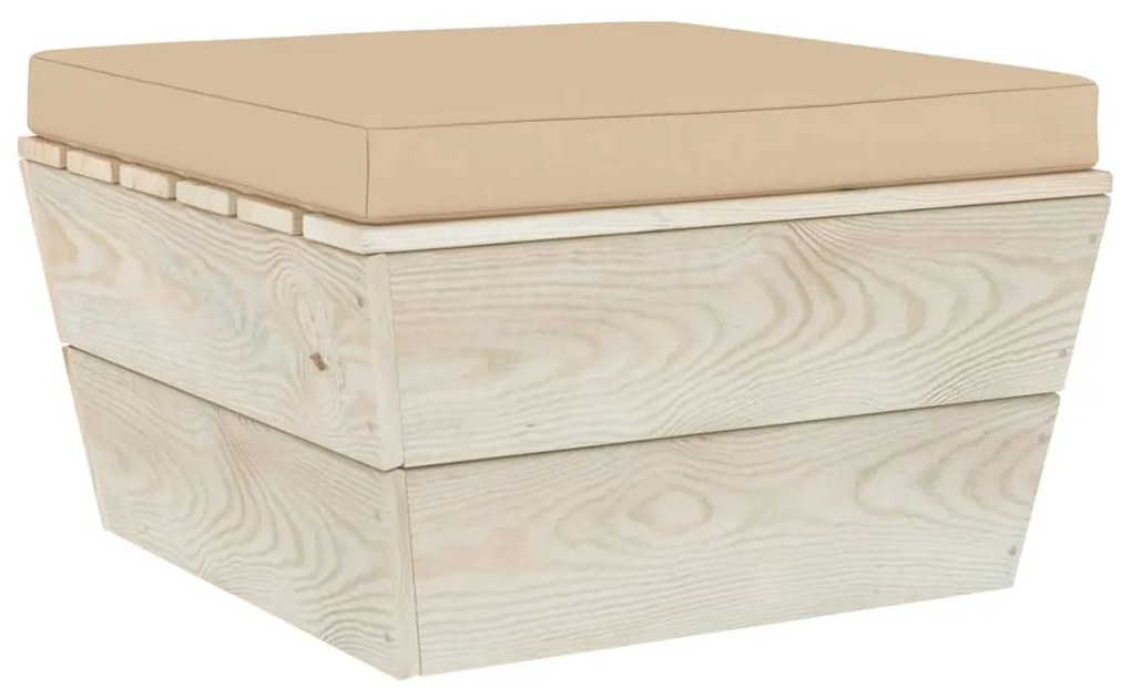 6 pcs conjunto lounge de paletes + almofadões madeira de abeto