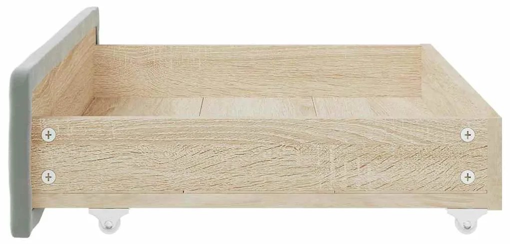 Gavetas de cama 2 pcs derivados de madeira e veludo cinza-claro