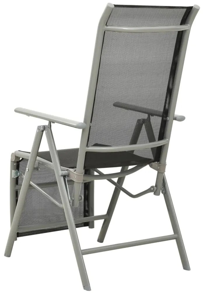 Cadeiras jardim reclináveis 2 pcs textilene e alumínio prateado