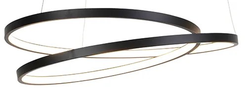 Candeeiro de suspensão design preto 55cm com LED regulável - Rowan Moderno,Design