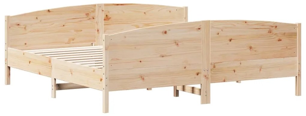 Cama sem colchão 200x200 cm madeira de pinho maciça