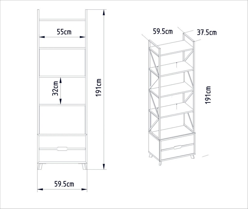 Estante Frida – Branco – 59,3x191x35,2 cm