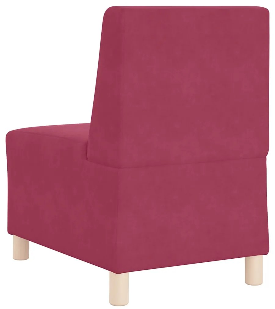 Cadeiras de Sofá 3 pcs vermelho tinto 55 x 74 x 82 cm Veludo