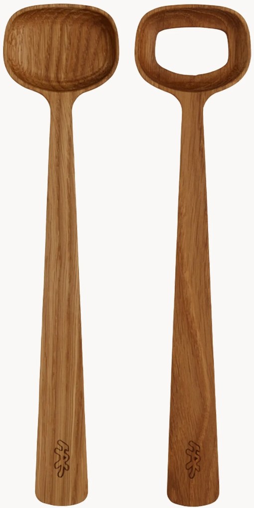 Colheres de salada em madeira de carvalho Hammershøi, conjunto de 2