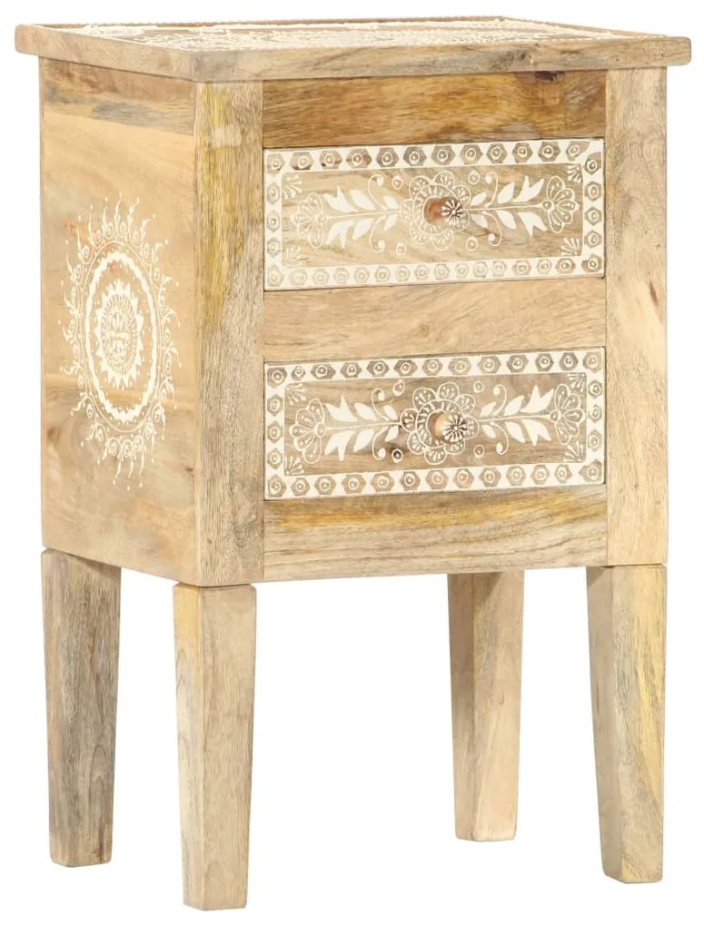 Mesa de cabeceira pintada à mão 40x30x60 cm mangueira maciça