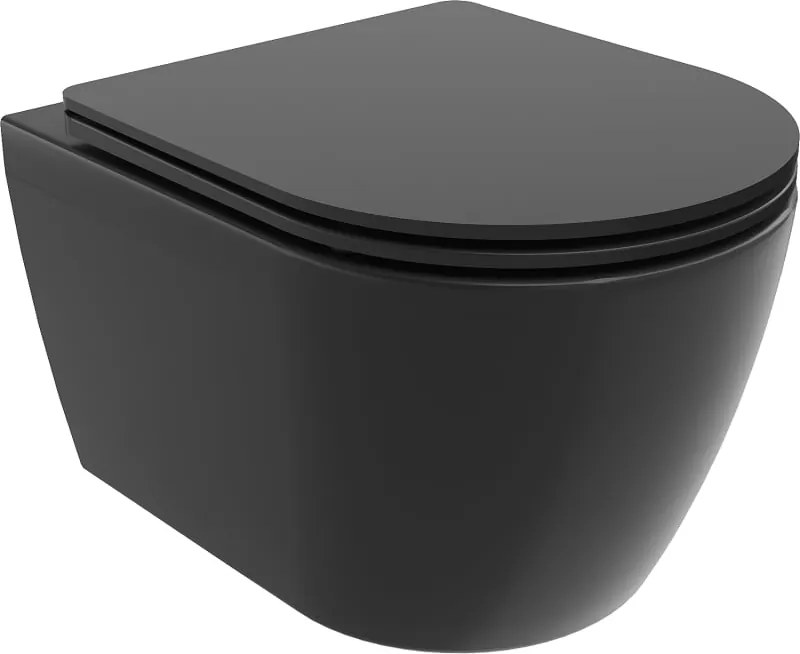 Mexen Carmen sanita Rimless Tornado com assento slim de fechamento suave, duroplast, preto mate - 30881085T