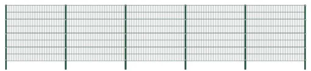 278674 vidaXL Painel de vedação com postes ferro 8,5x1,6 m verde