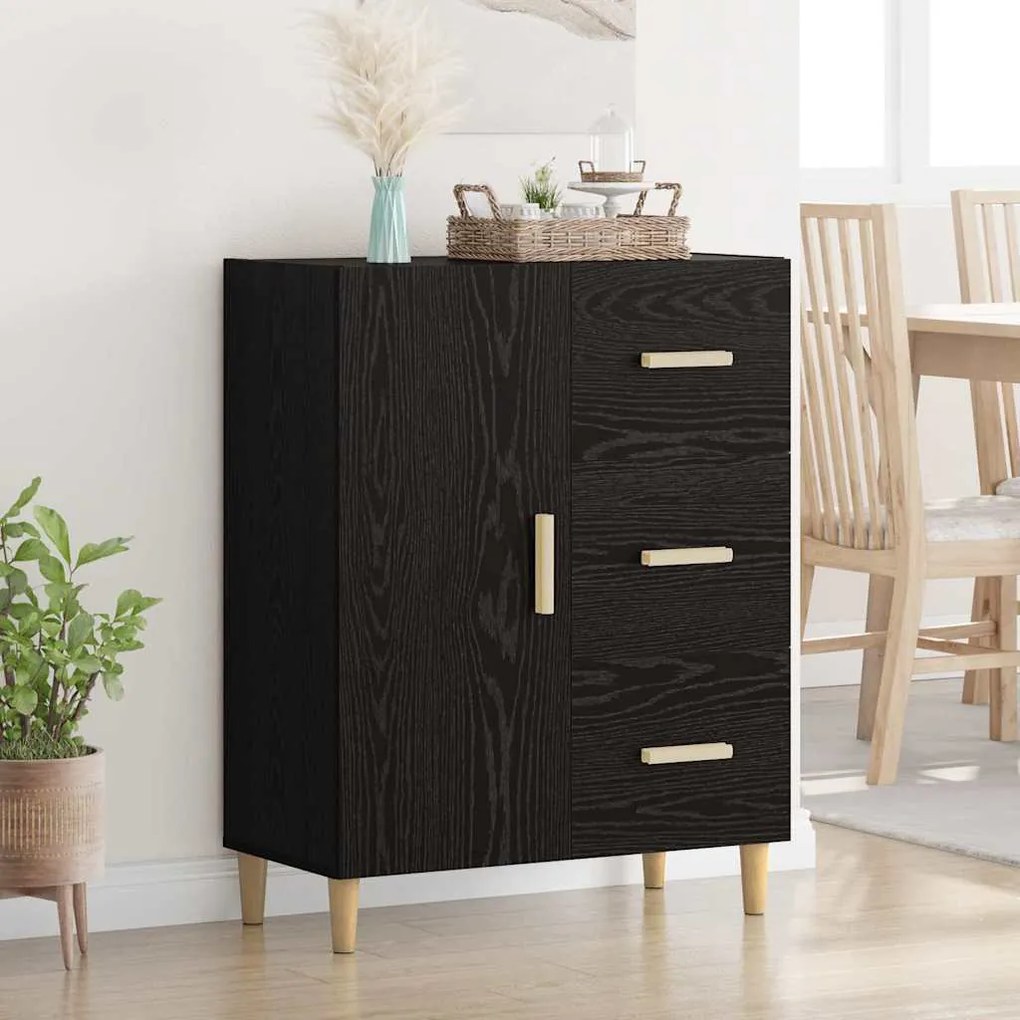 vidaXL Buffet Carvalho preto 34 x 69.5 x 90 cm Madeira processada