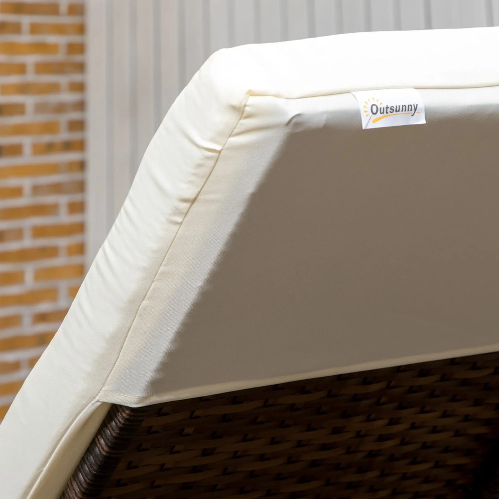 Conjunto de 2 Espreguiçadeiras de Jardim Espreguiçadeiras de Vime Sint