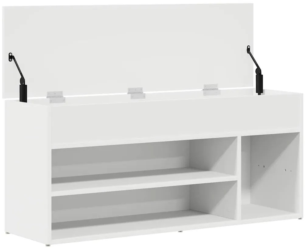Banco sapateira 102x30,5x45 cm derivados de madeira branco