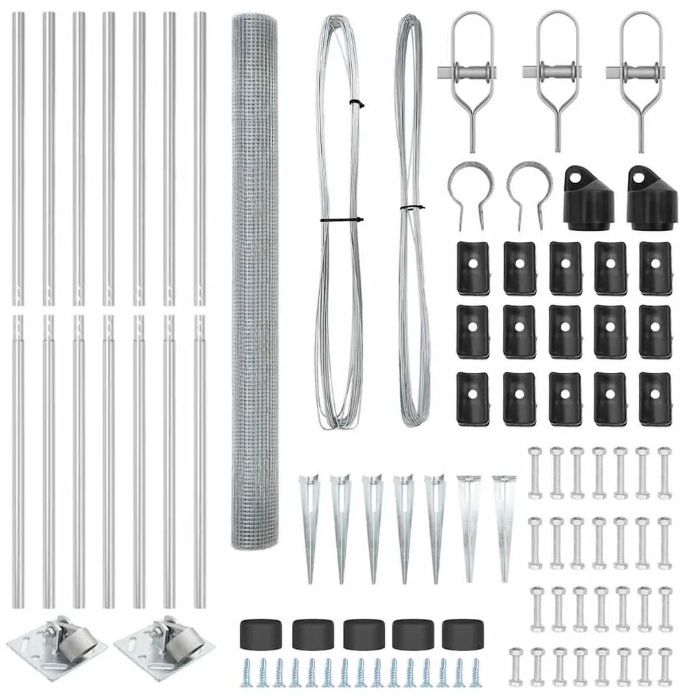 Conjunto de Postes de Cerca Conjunto de 2 Aço galvanizado