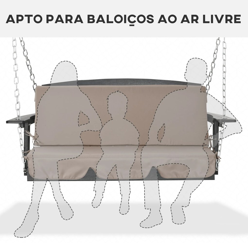 Almofada para Baloiço de 2 Peças 130x45x5 cm Almofada para Baloiço de