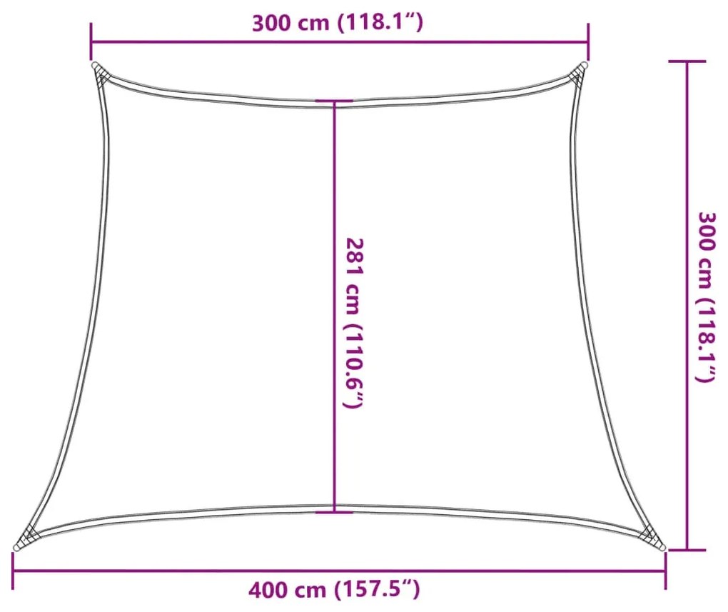 Para-sol estilo vela 160 g/m² 3/4x3 m PEAD branco