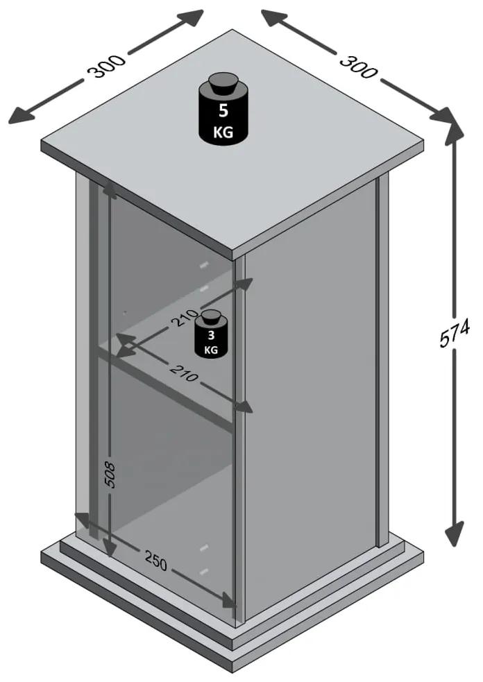 FMD Mesa de apoio com porta 57,4 cm cor de carvalho