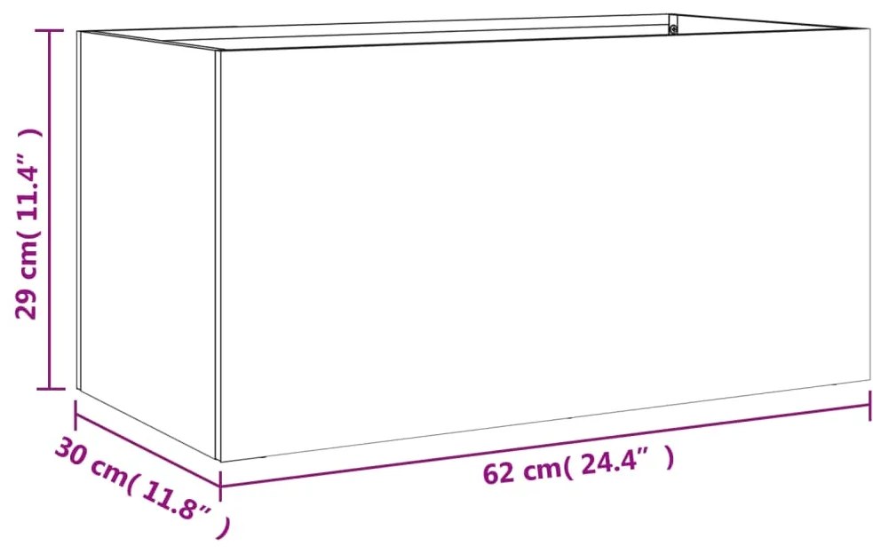 Vaso/floreira 62x30x29 cm aço antracite