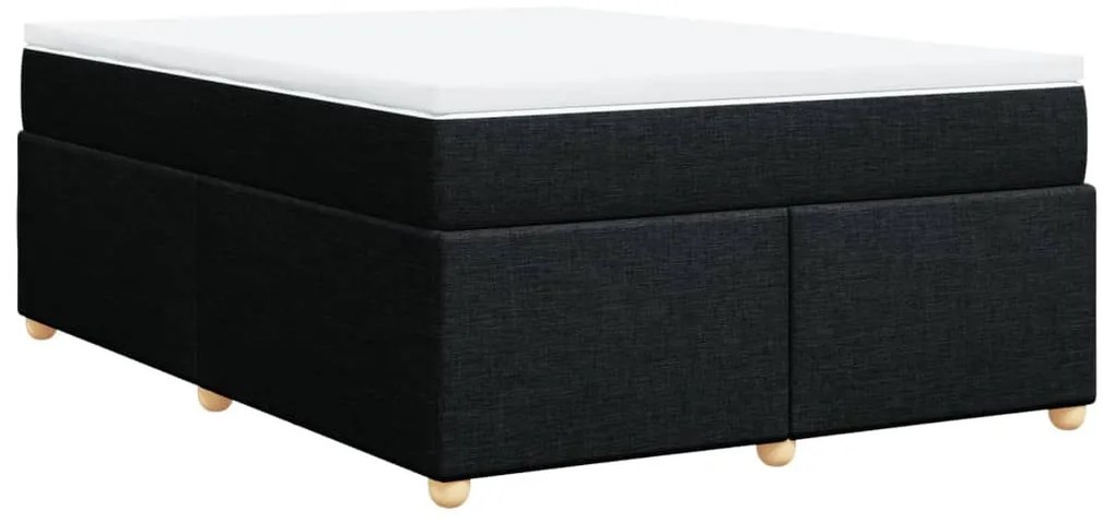 Cama com molas/colchão 160x200 cm tecido preto