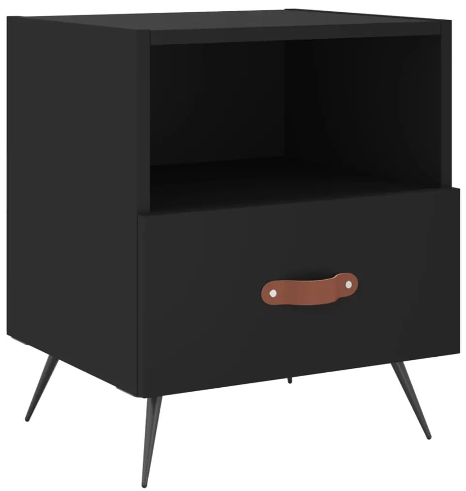 Mesas de cabeceira 2 pcs 40x35x47,5 cm deriv. de madeira preto