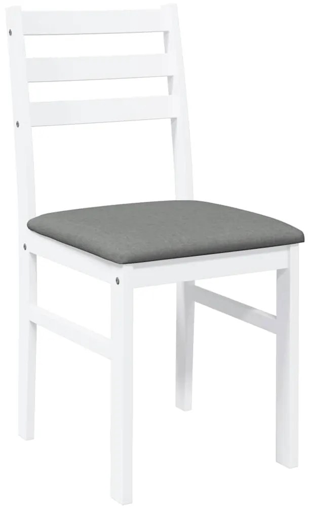 Cadeiras de jantar com almofadões 2 pcs madeira maciça branco