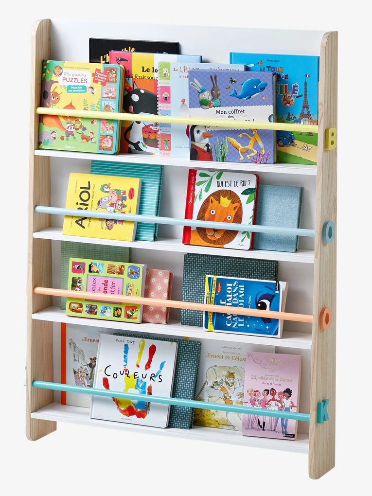 Estante de livros Montessori, Books branco claro liso com motivo