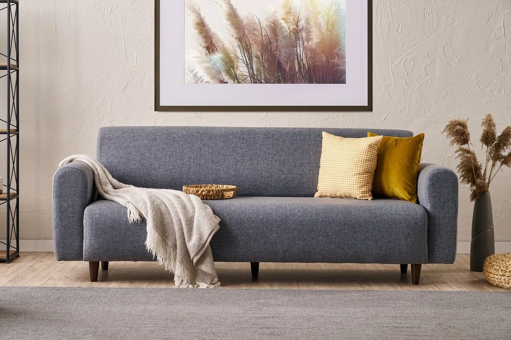 Sofá de 3 Lugares Noya – Cinzento – 220x87x70 cm