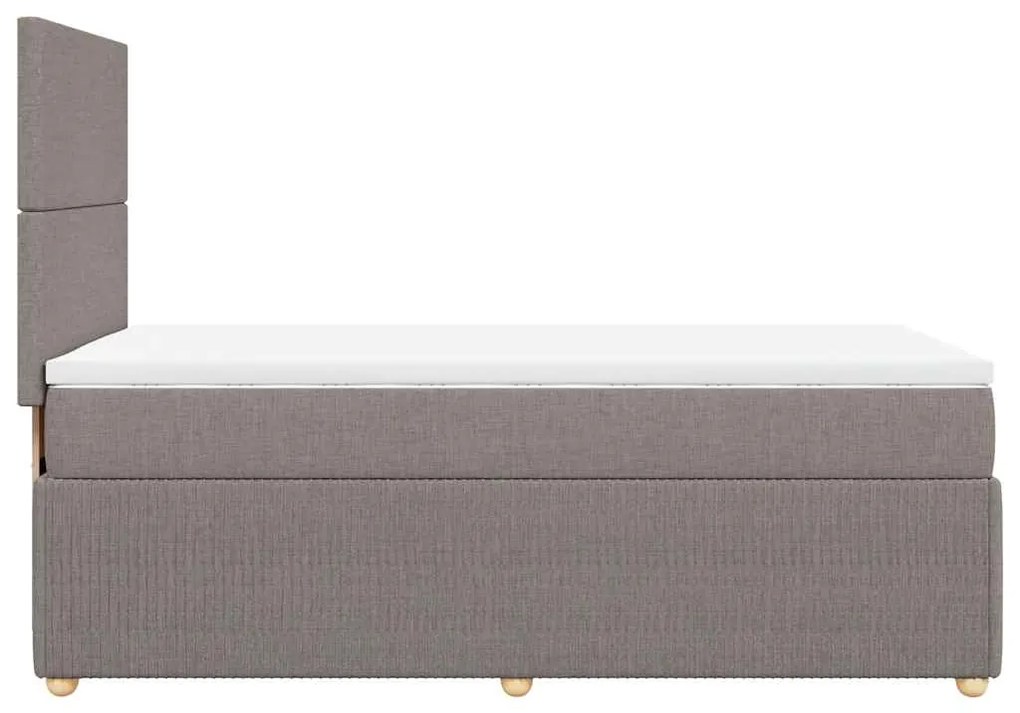 Cama com molas/colchão 80x200 cm tecido castanho-acinzentado