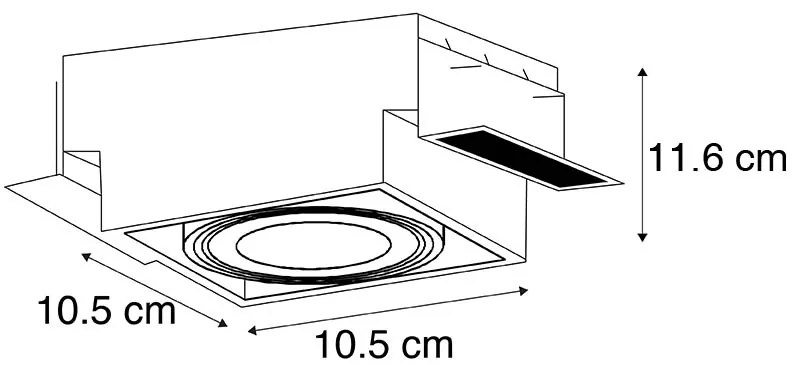 Foco embutido preto GU10 AR70 sem moldura - Oneon