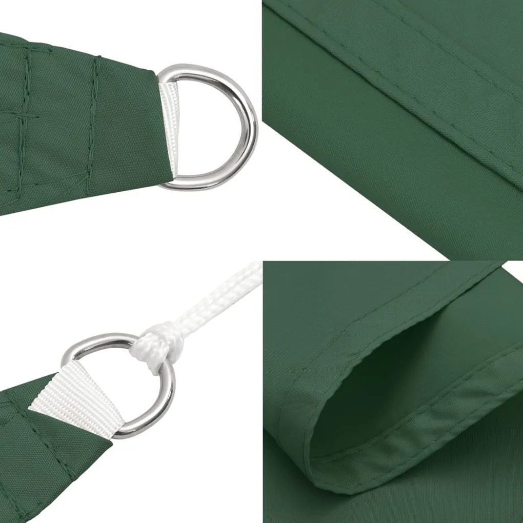 Para-sol vela tecido oxford triangular 3,6x3,6x3,6 m verde-esc.