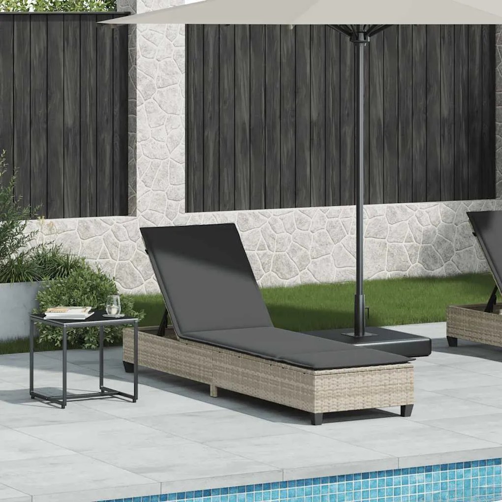 Espreguiçadeira com almofadões 55x200x25,5cm vime PE