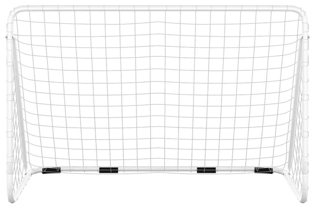 Baliza de futebol com rede 180x90x120 cm aço branco