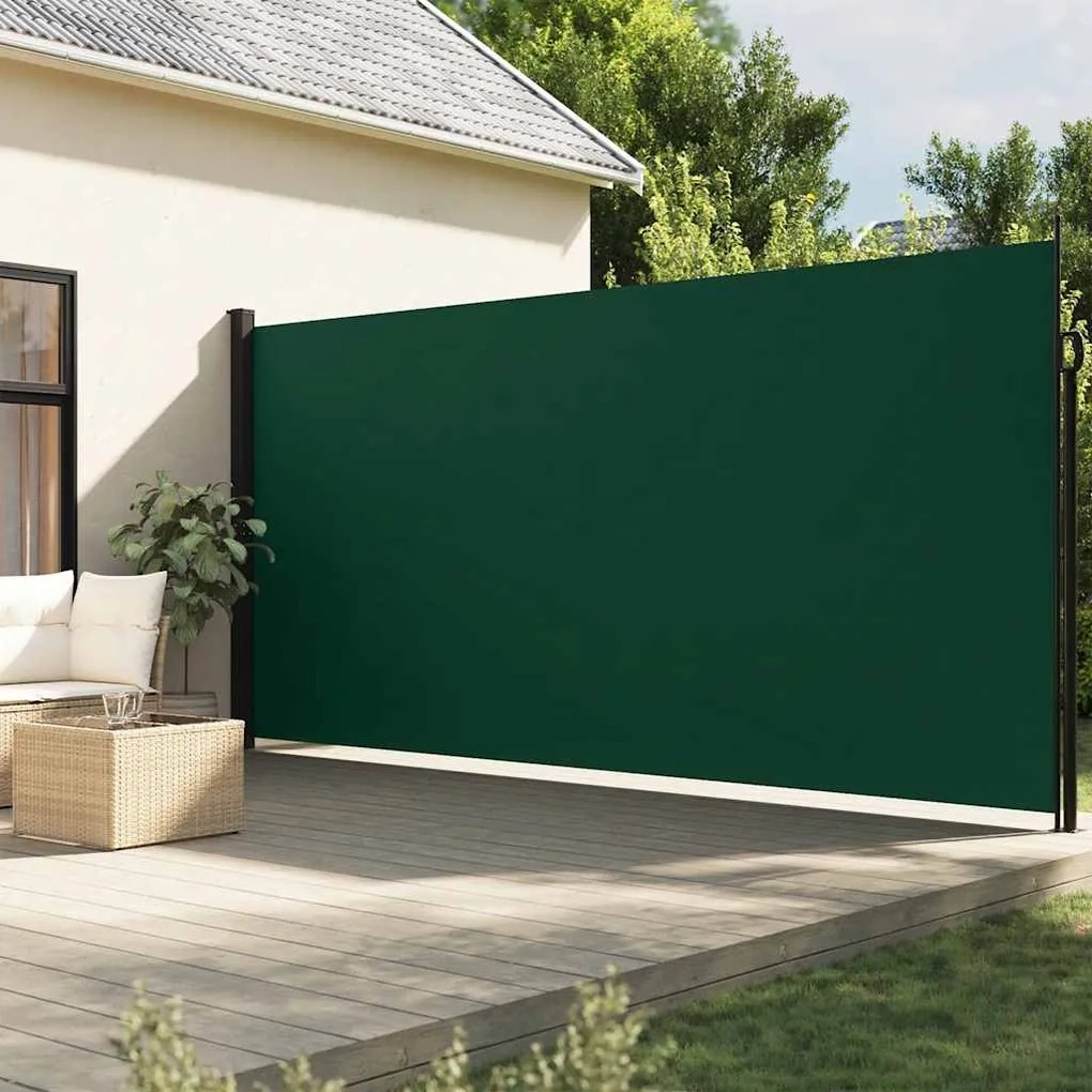 vidaXL Toldo lateral retrátil 200x300 cm verde-escuro