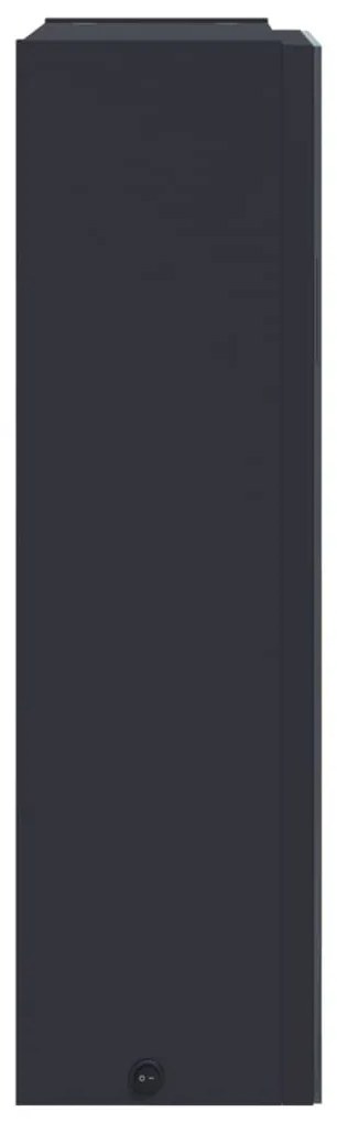 Armário espelhado casa de banho c/ LEDs 45x13x52 cm cinzento