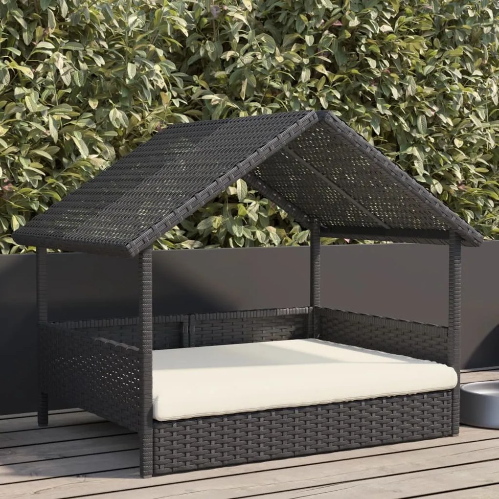 vidaXL Casota com almofadão vime PE