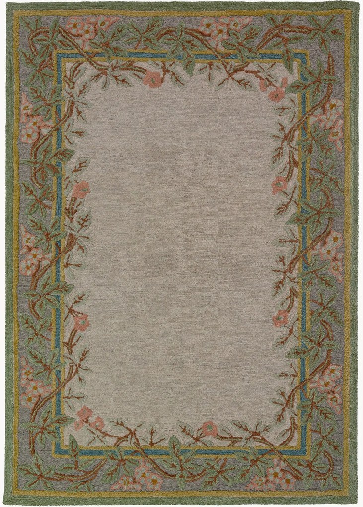 Tapete de lã tufado à mão com relevo Verona Floral