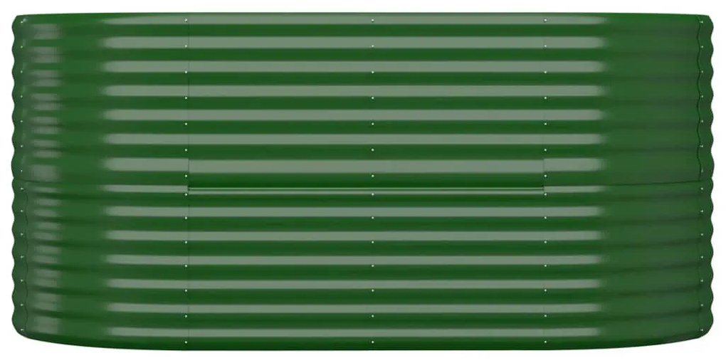 Canteiro elevado jardim 152x80x68 cm aço revestido a pó verde